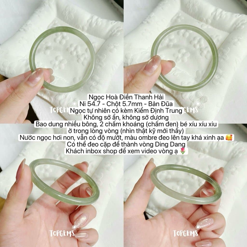 Tổng Hợp Vòng Bản Ngọc Hoà Điền Tự Nhiên TOPGEMS Vòng Nhập Môn Phúc Lợi Vòng Bản Hẹ Vòng Bản Đũa Ngọc Hoà Điền Tự Nhiên S338 - Ảnh bìa