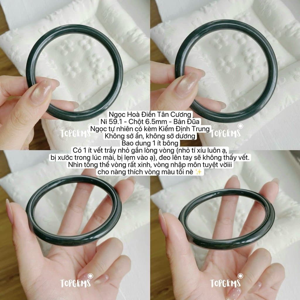 Tổng Hợp Vòng Bản Ngọc Hoà Điền Tự Nhiên TOPGEMS Vòng Nhập Môn Phúc Lợi Vòng Bản Hẹ Vòng Bản Đũa Ngọc Hoà Điền Tự Nhiên S328 - Ảnh bìa