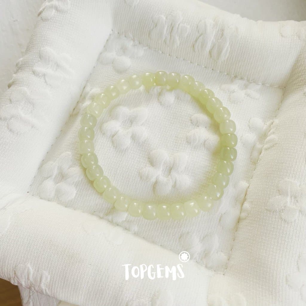 Vòng Tay Ngọc Hoà Điền Tự Nhiên Vòng Nhập Môn Phúc Lợi 6 li đến 12 li TOPGEMS [SHIP HOẢ TỐC] - TẶNG KÈM HỘP V851 - Ảnh bìa