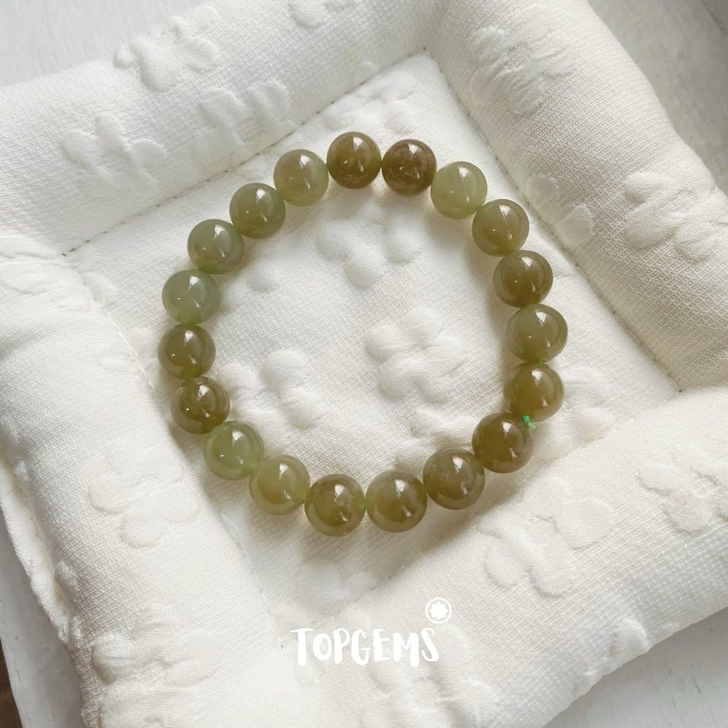 Vòng Tay Ngọc Hoà Điền Tự Nhiên Vòng Nhập Môn Phúc Lợi 6 li đến 12 li TOPGEMS [SHIP HOẢ TỐC] - TẶNG KÈM HỘP