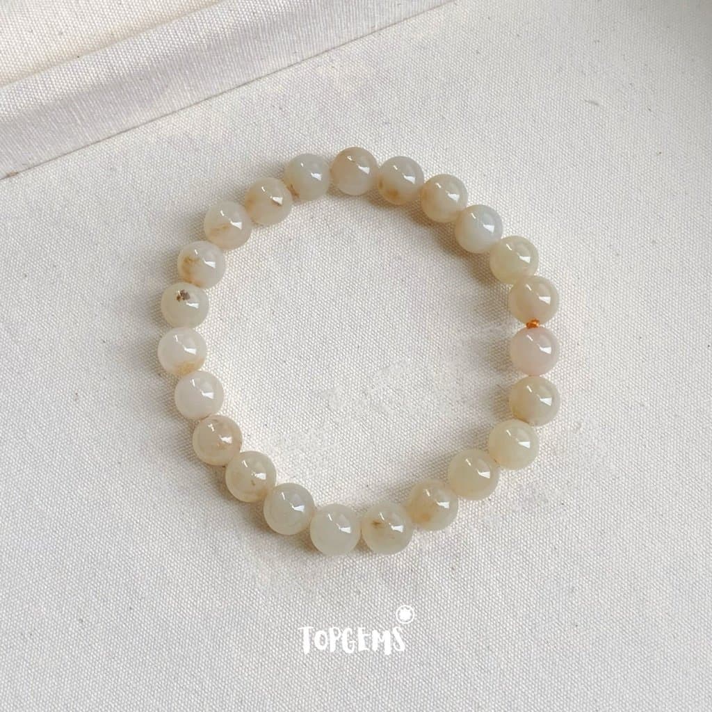 Vòng Tay Ngọc Hoà Điền Tự Nhiên Vòng Nhập Môn Phúc Lợi 6 li đến 12 li TOPGEMS [SHIP HOẢ TỐC] - TẶNG KÈM HỘP V833 - Ảnh bìa