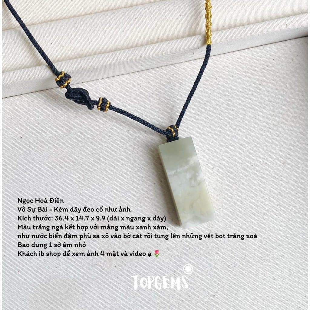 [HOẢ TỐC - TẶNG HỘP] Tổng Hợp Vô Sự Bài Ngọc Hoà Điền Tự Nhiên TOPGEMS Mặt Dây Chuyền Vòng Cổ Nam Nữ