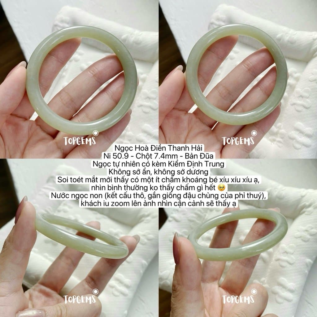 Tổng Hợp Vòng Bản Ngọc Hoà Điền Tự Nhiên TOPGEMS Vòng Nhập Môn Phúc Lợi Vòng Bản Hẹ Vòng Bản Đũa Ngọc Hoà Điền Tự Nhiên S316 - Ảnh bìa