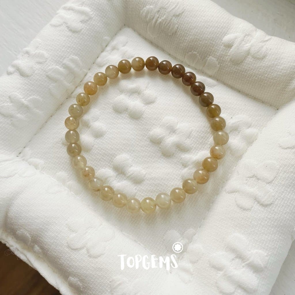 Vòng Chuỗi Mật Ngọc Hoà Điền Tự Nhiên 6 Li Màu Mật Ombre Chuyển Màu TOPGEMS - [SHIP HOẢ TỐC] V935 - Ảnh bìa