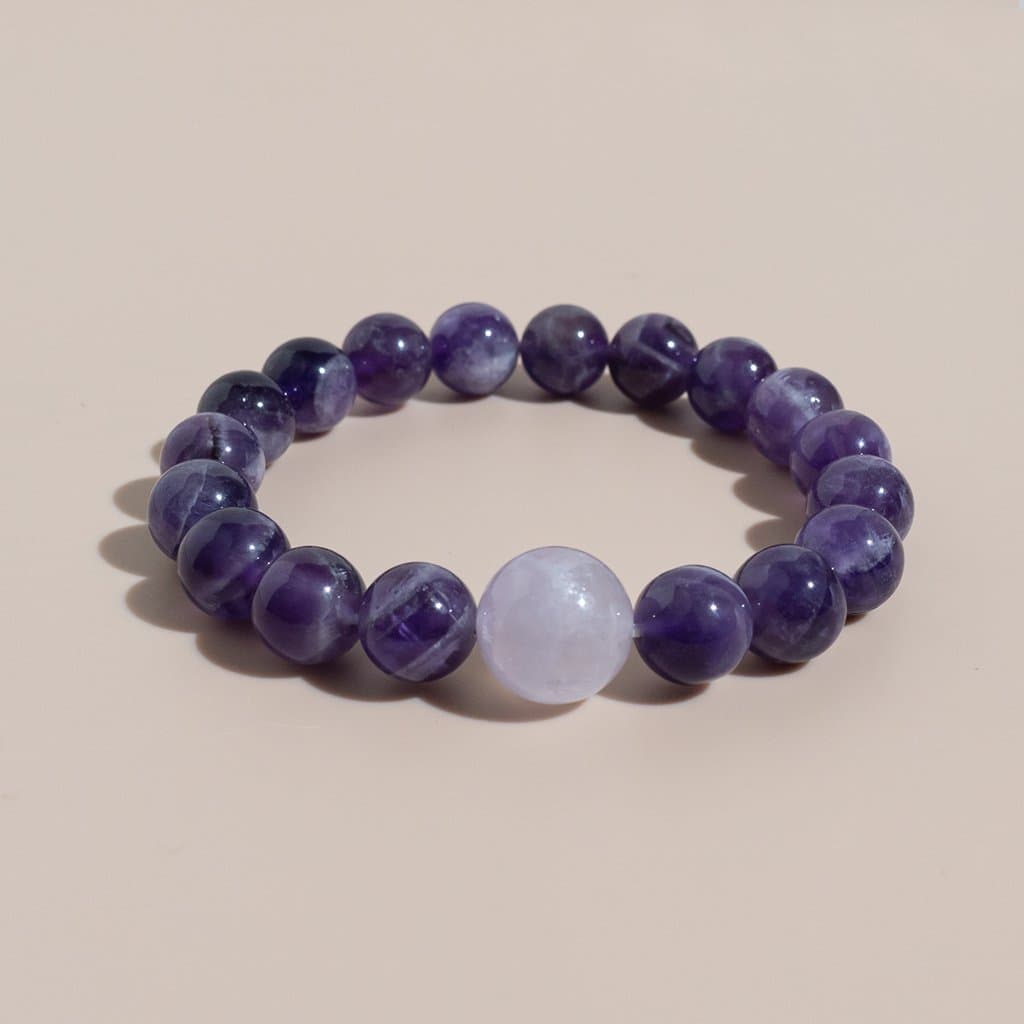Vòng Tay Chuỗi Đá Phong Thủy Tự Nhiên Cao Cấp (Thạch Anh Tím, Garnet, Hắc Diện Thạch, Aquamarine, Thạch Anh) V683I - Ảnh bìa