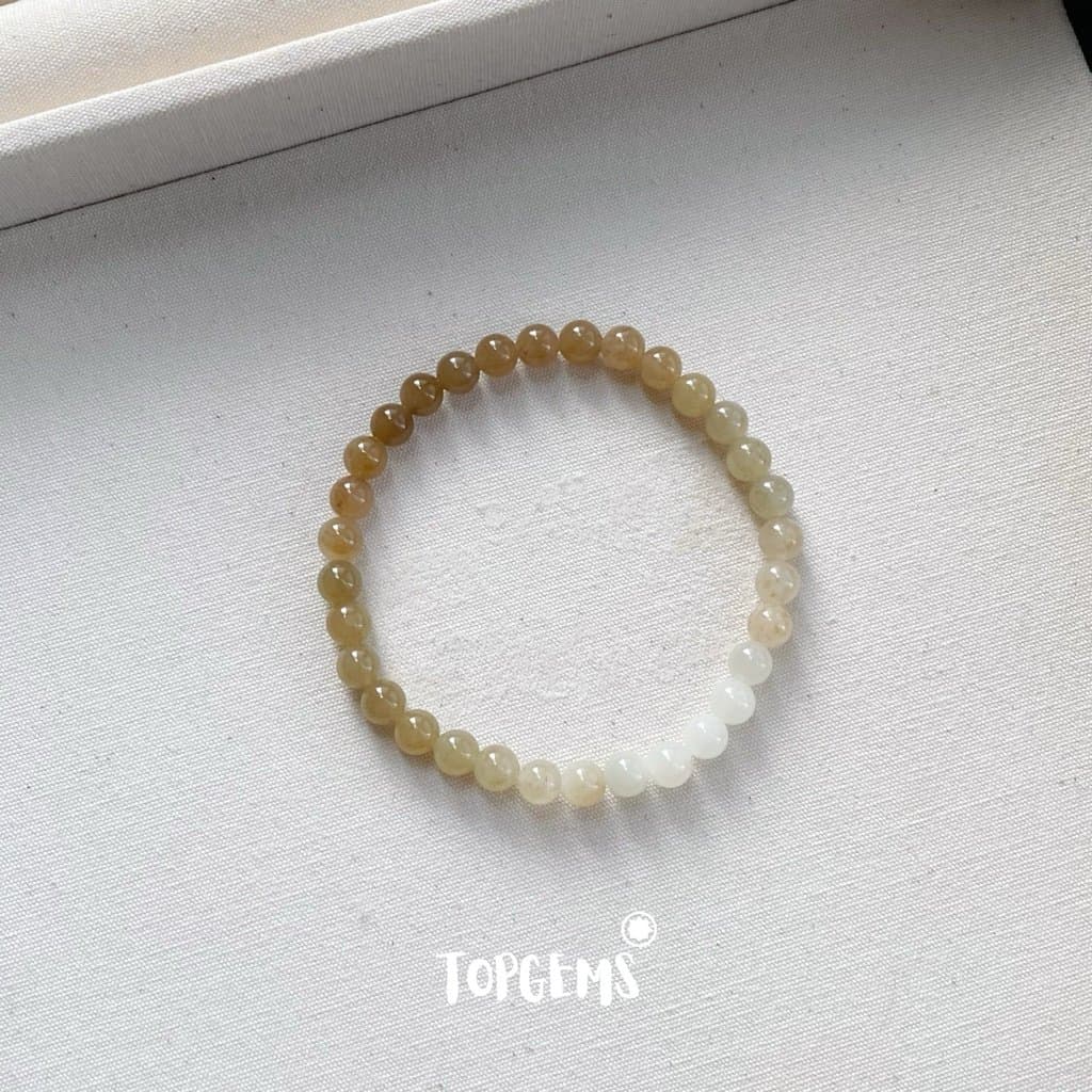 Vòng Chuỗi Mật Ngọc Hoà Điền Tự Nhiên 6 Li Màu Mật Ombre Chuyển Màu TOPGEMS - [SHIP HOẢ TỐC] VA286 - Ảnh bìa