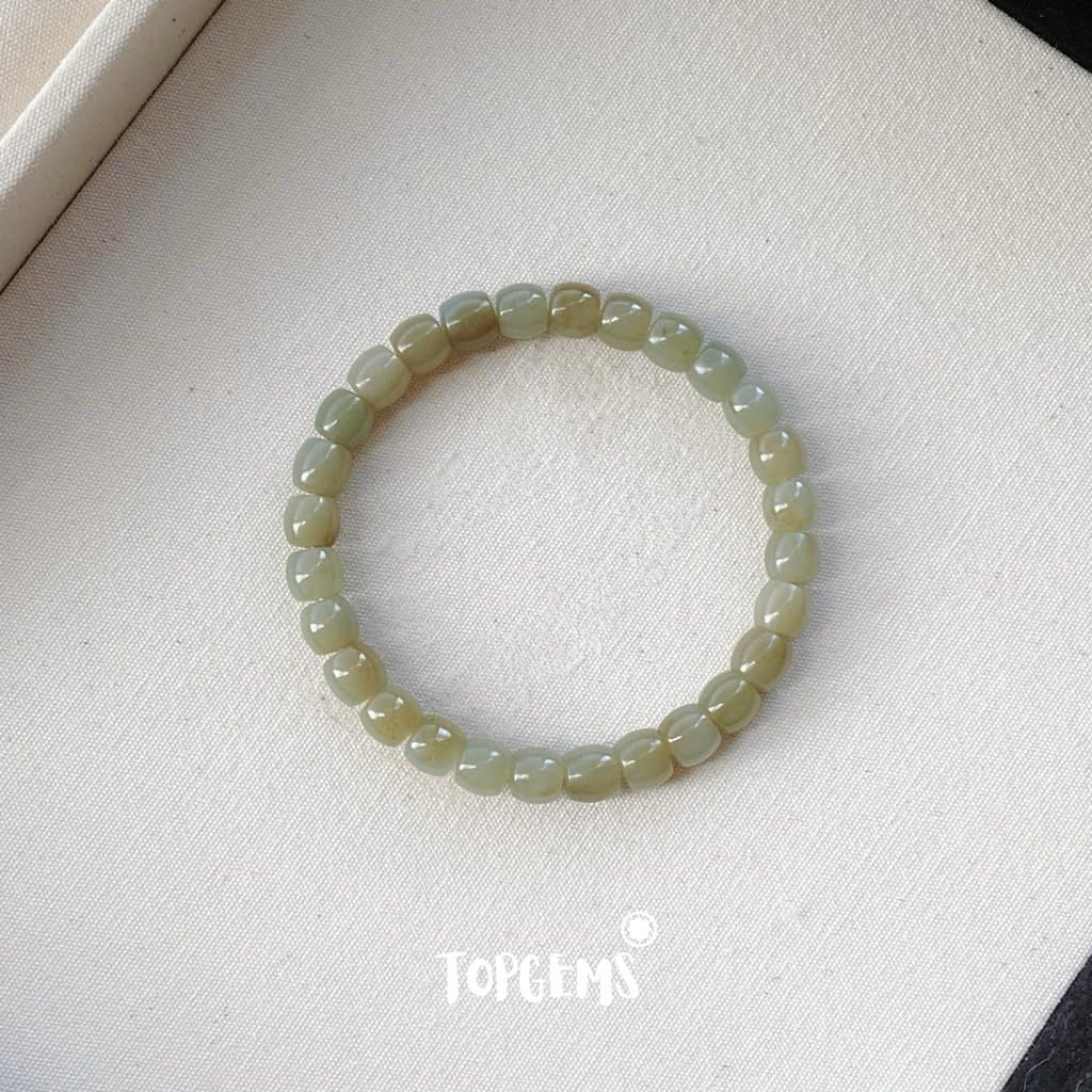 [HOẢ TỐC - TẶNG HỘP] Vòng Tay Chuỗi Ngọc Hoà Điền Tự Nhiên Vòng Nhập Môn Size 6mm đến 12mm TOPGEMS