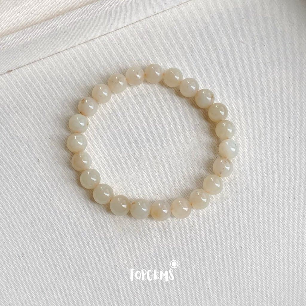 Vòng Tay Ngọc Hoà Điền Tự Nhiên Vòng Nhập Môn Phúc Lợi 6 li đến 12 li TOPGEMS [SHIP HOẢ TỐC] - TẶNG KÈM HỘP V832 - Ảnh bìa