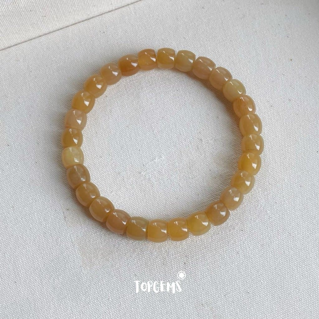 Chuỗi Vòng Tay Ngọc Hoà Điền Mật Tự Nhiên 6-7 Li TOPGEMS
