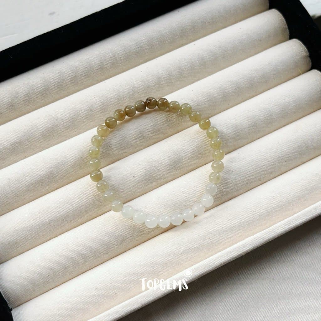 Vòng Chuỗi Mật Ngọc Hoà Điền Tự Nhiên 6 Li Màu Mật Ombre Chuyển Màu TOPGEMS - [SHIP HOẢ TỐC] VA138 - Ảnh bìa