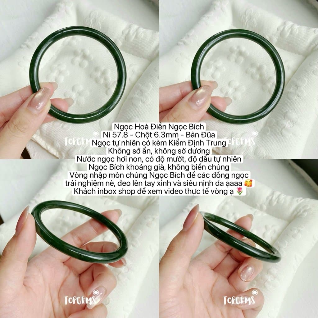 Tổng Hợp Vòng Bản Ngọc Hoà Điền Tự Nhiên TOPGEMS Vòng Nhập Môn Phúc Lợi Vòng Bản Hẹ Vòng Bản Đũa Ngọc Hoà Điền Tự Nhiên S521 - Ảnh bìa