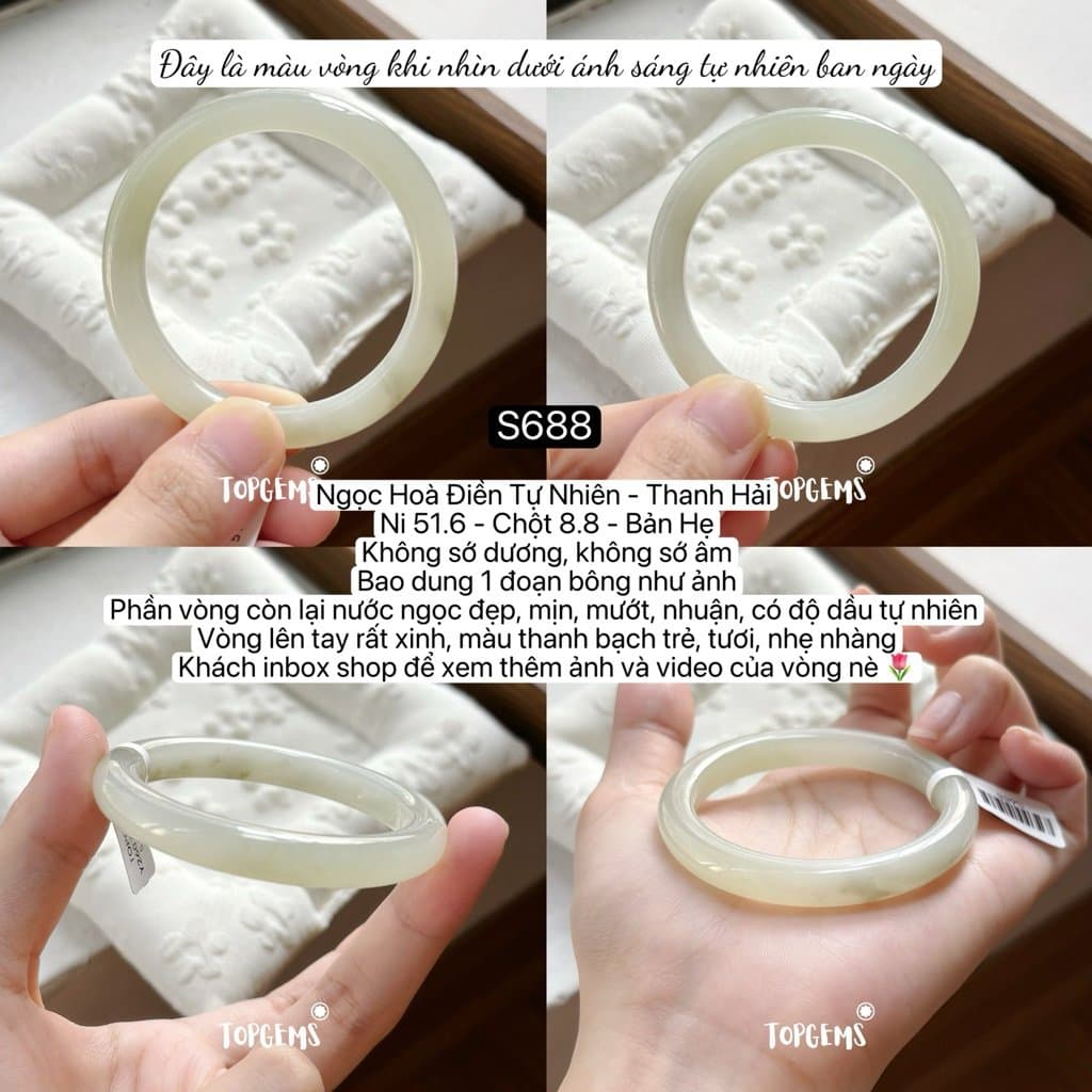Tổng Hợp Vòng Bản Ngọc Hoà Điền Tự Nhiên Hàng Đẹp TOPGEMS Vòng Bản Đũa Vòng Bản Hẹ Vòng Dingdang