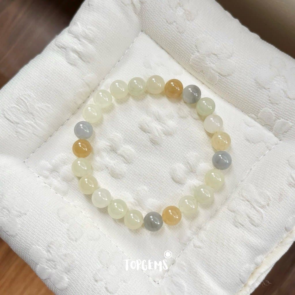 Vòng Tay Chuỗi Ngọc Hoà Điền Tự Nhiên Đa Bảo 8mm Vòng Ngọc Mix Màu Đa Sắc TOPGEMS - SHIP HOẢ TỐC TẶNG KÈM HỘP