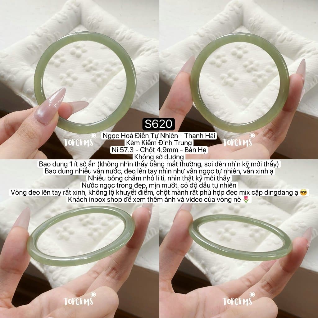 [HOẢ TỐC - TẶNG HỘP] Tổng Hợp Vòng Bản Ngọc Hoà Điền Tự Nhiên TOPGEMS Vòng Nhập Môn Bản Hẹ Bản Đũa