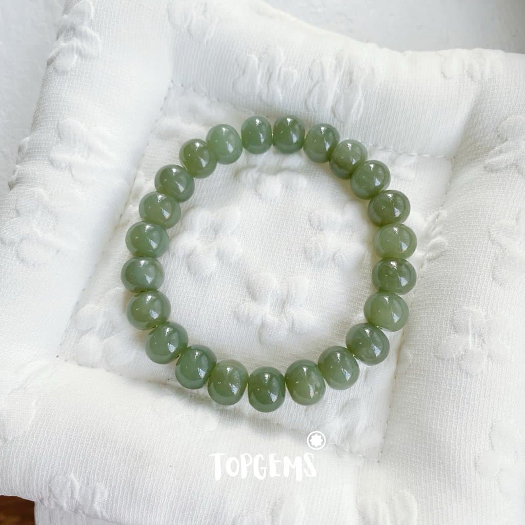 Vòng Tay Ngọc Hoà Điền Tự Nhiên Vòng Nhập Môn Phúc Lợi 6 li đến 12 li TOPGEMS [SHIP HOẢ TỐC] - TẶNG KÈM HỘP