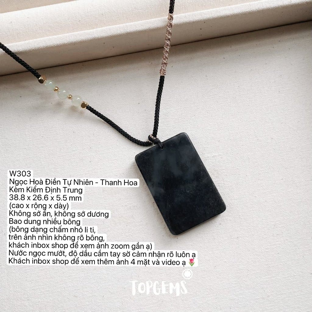 [HOẢ TỐC - TẶNG HỘP] Tổng Hợp Vô Sự Bài Ngọc Hoà Điền Tự Nhiên TOPGEMS Mặt Dây Chuyền Vòng Cổ Nam Nữ
