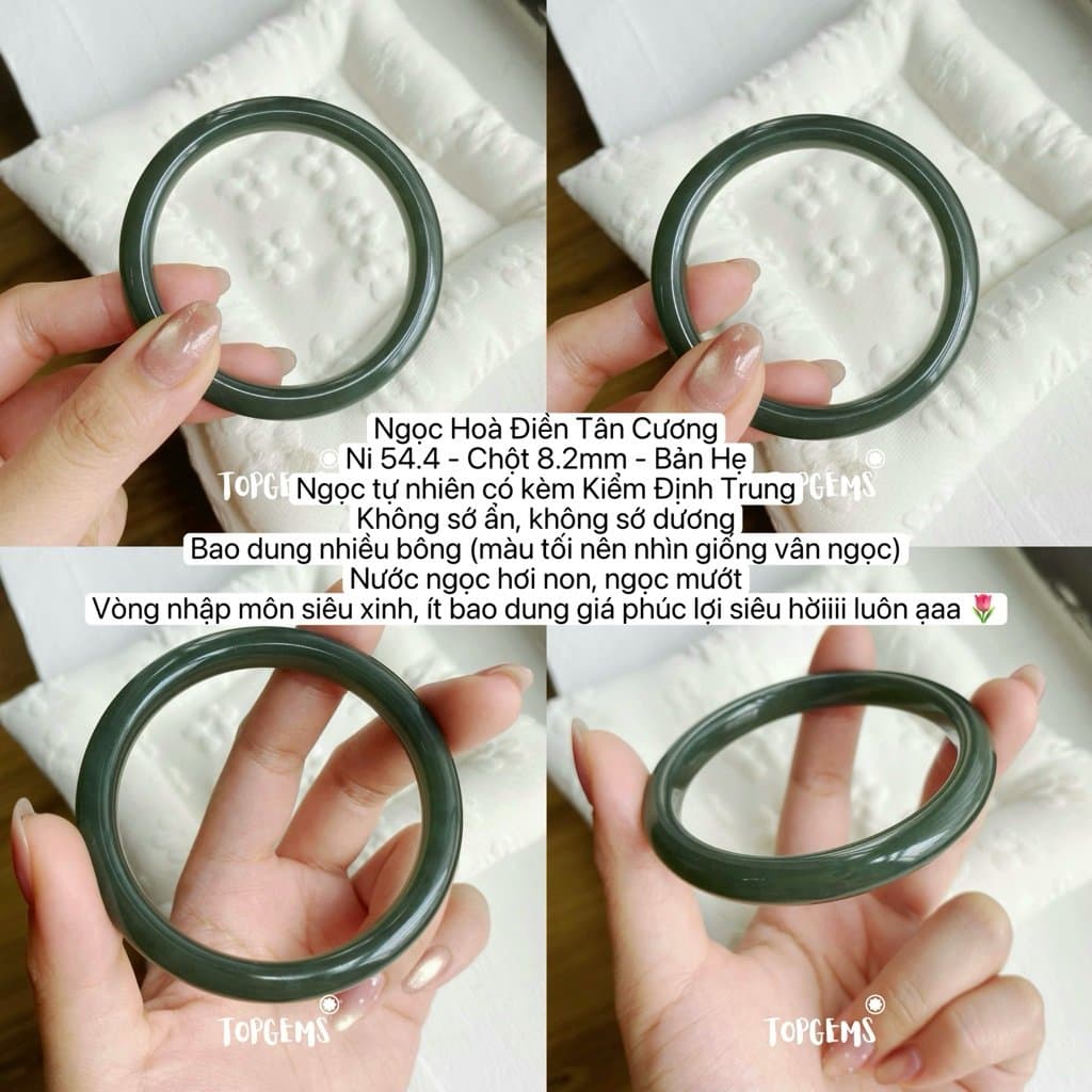 Tổng Hợp Vòng Bản Ngọc Hoà Điền Tự Nhiên TOPGEMS Vòng Nhập Môn Phúc Lợi Vòng Bản Hẹ Vòng Bản Đũa Ngọc Hoà Điền Tự Nhiên