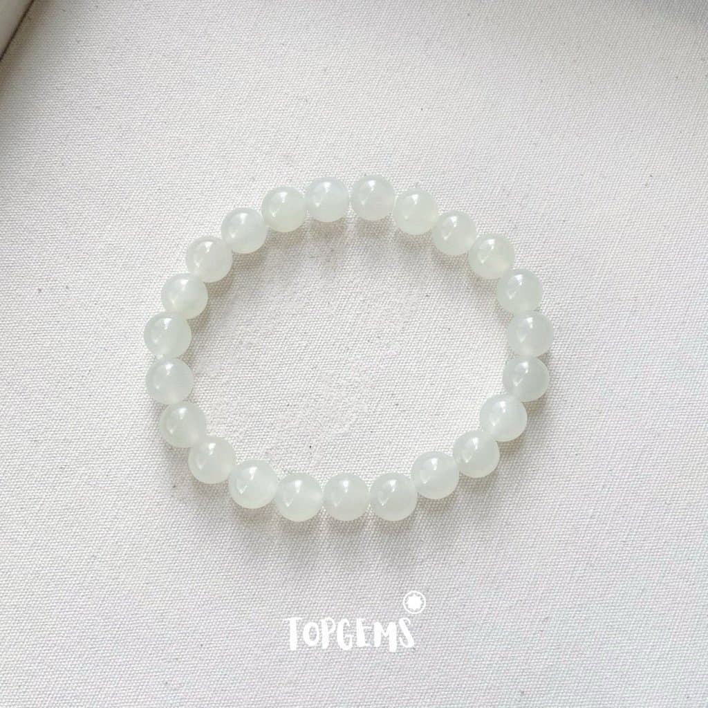 Vòng Tay Chuỗi Ngọc Hoà Điền Tự Nhiên Bạch Ngọc 6mm TOPGEMS - SHIP HOẢ TỐC TẶNG KÈM HỘP VA362 - Ảnh bìa