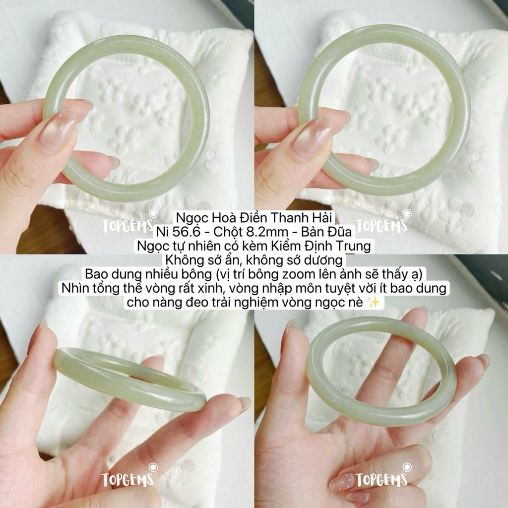 Tổng Hợp Vòng Bản Ngọc Hoà Điền Tự Nhiên TOPGEMS Vòng Nhập Môn Phúc Lợi Vòng Bản Hẹ Vòng Bản Đũa Ngọc Hoà Điền Tự Nhiên S330 - Ảnh bìa