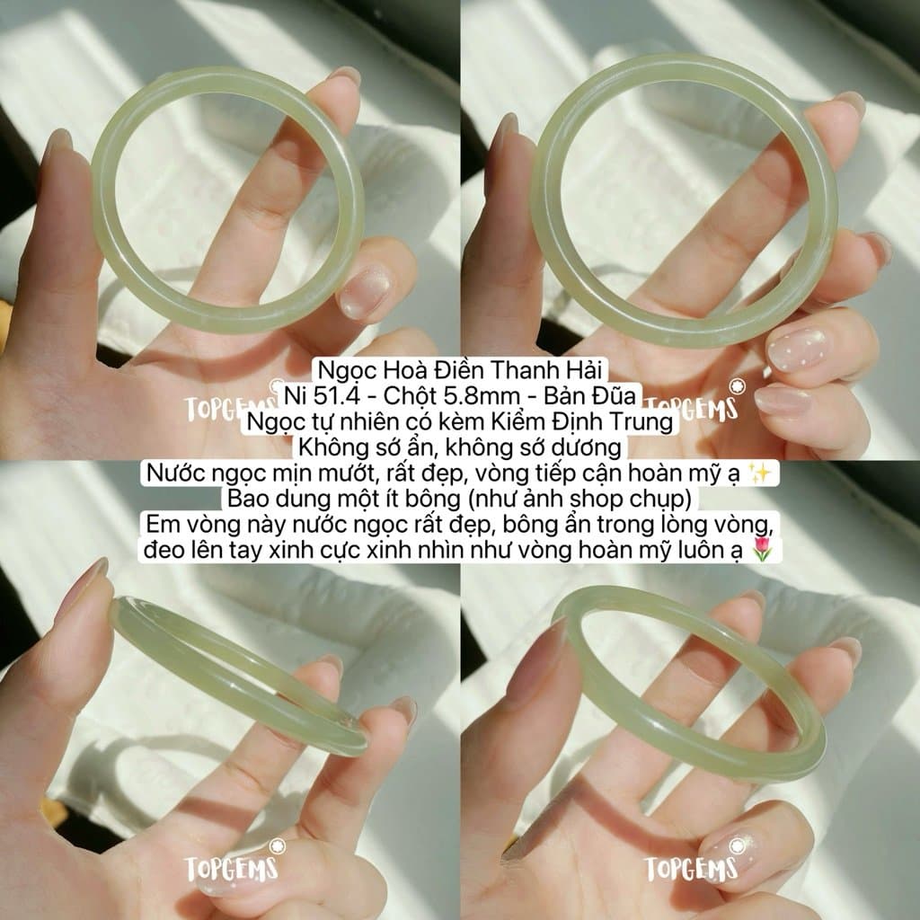Tổng Hợp Vòng Bản Ngọc Hoà Điền Tự Nhiên Hàng Đẹp TOPGEMS Vòng Bản Đũa Vòng Bản Hẹ Vòng Dingdang Ngọc Hoà Điền Tự Nhiên