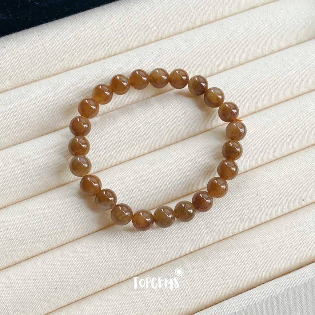 Vòng Tay Chuỗi Mật Ngọc Hoà Điền Tự Nhiên 8 Li TOPGEMS - SHIP HOẢ TỐC TẶNG KÈM HỘP