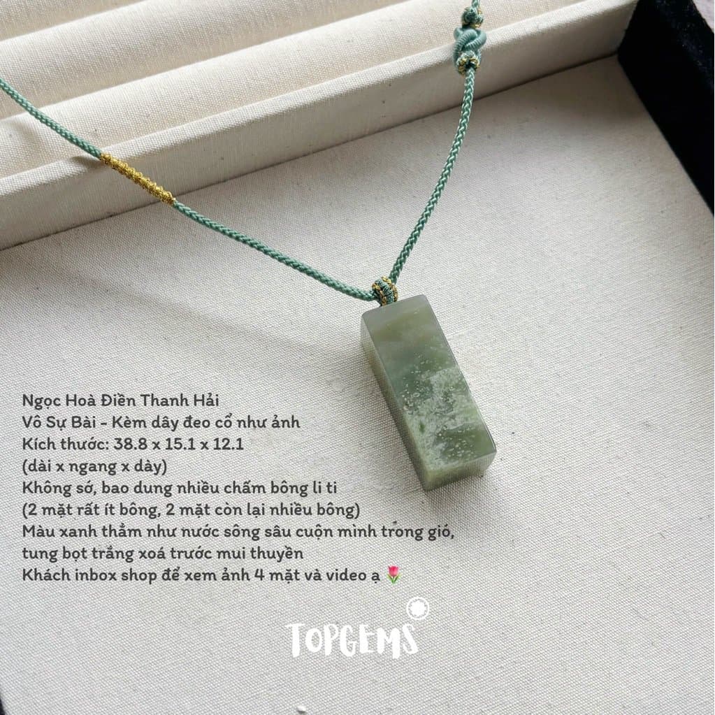 [HOẢ TỐC - TẶNG HỘP] Tổng Hợp Vô Sự Bài Ngọc Hoà Điền Tự Nhiên TOPGEMS Mặt Dây Chuyền Vòng Cổ Nam Nữ W236 - Ảnh bìa