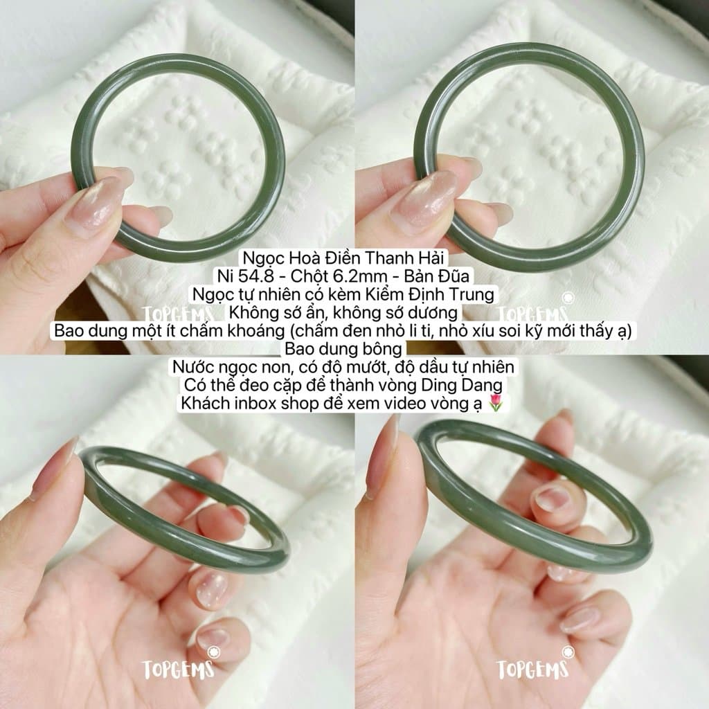 Tổng Hợp Vòng Bản Ngọc Hoà Điền Tự Nhiên TOPGEMS Vòng Nhập Môn Phúc Lợi Vòng Bản Hẹ Vòng Bản Đũa Ngọc Hoà Điền Tự Nhiên