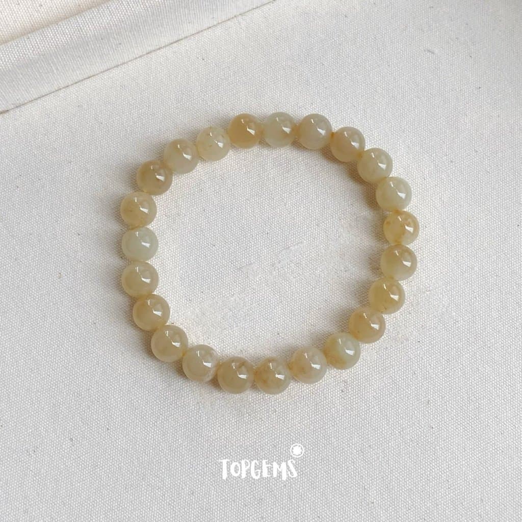 Vòng Tay Ngọc Hoà Điền Tự Nhiên Vòng Nhập Môn Phúc Lợi 6 li đến 12 li TOPGEMS [SHIP HOẢ TỐC] - TẶNG KÈM HỘP V838 - Ảnh bìa
