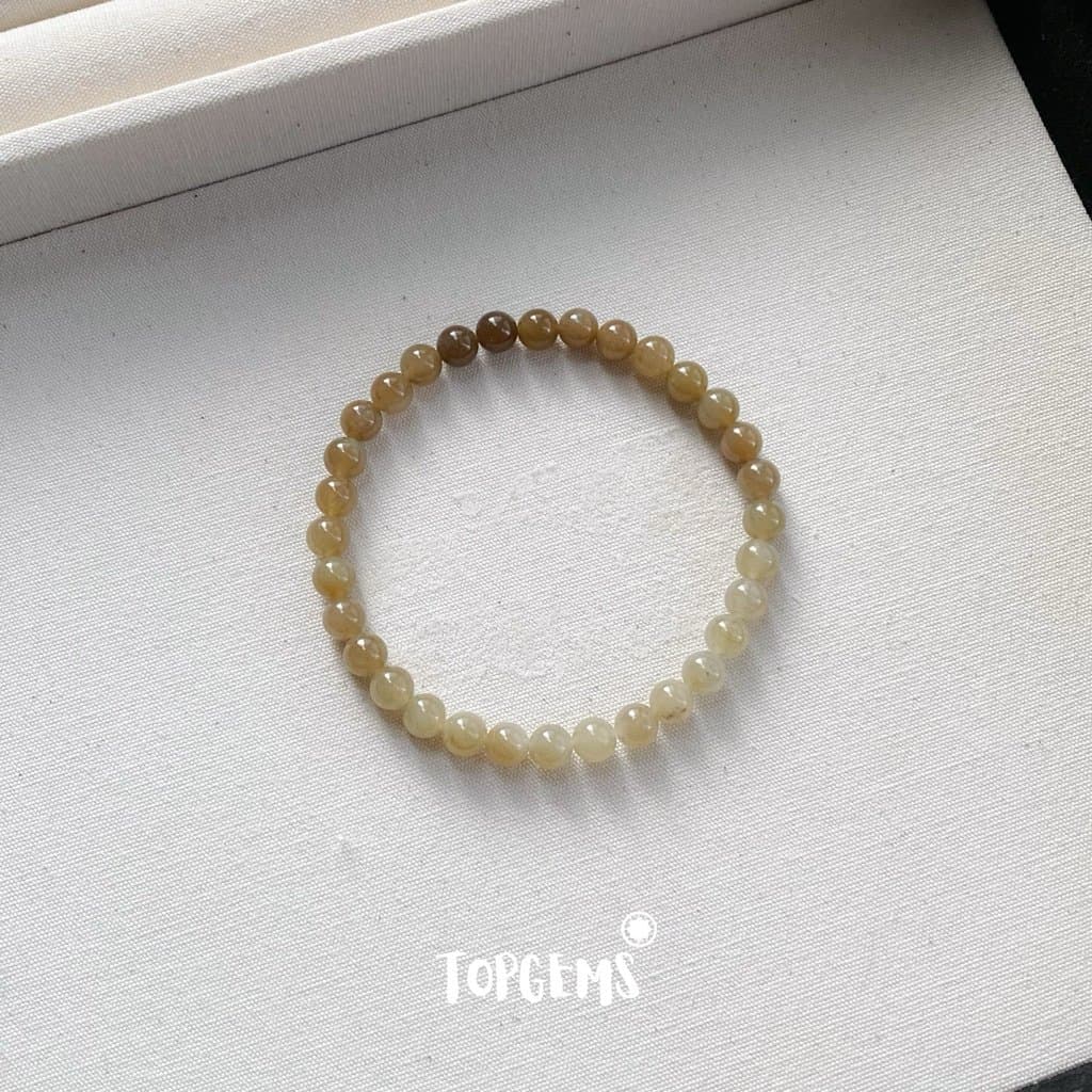 Vòng Chuỗi Mật Ngọc Hoà Điền Tự Nhiên 6 Li Màu Mật Ombre Chuyển Màu TOPGEMS - [SHIP HOẢ TỐC] VA283 - Ảnh bìa