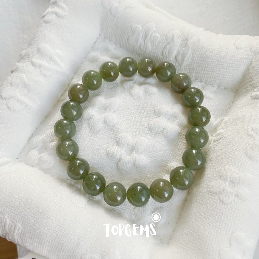 Vòng Tay Ngọc Hoà Điền Tự Nhiên Vòng Nhập Môn Phúc Lợi 6 li đến 12 li TOPGEMS [SHIP HOẢ TỐC] - TẶNG KÈM HỘP V861 - Ảnh bìa