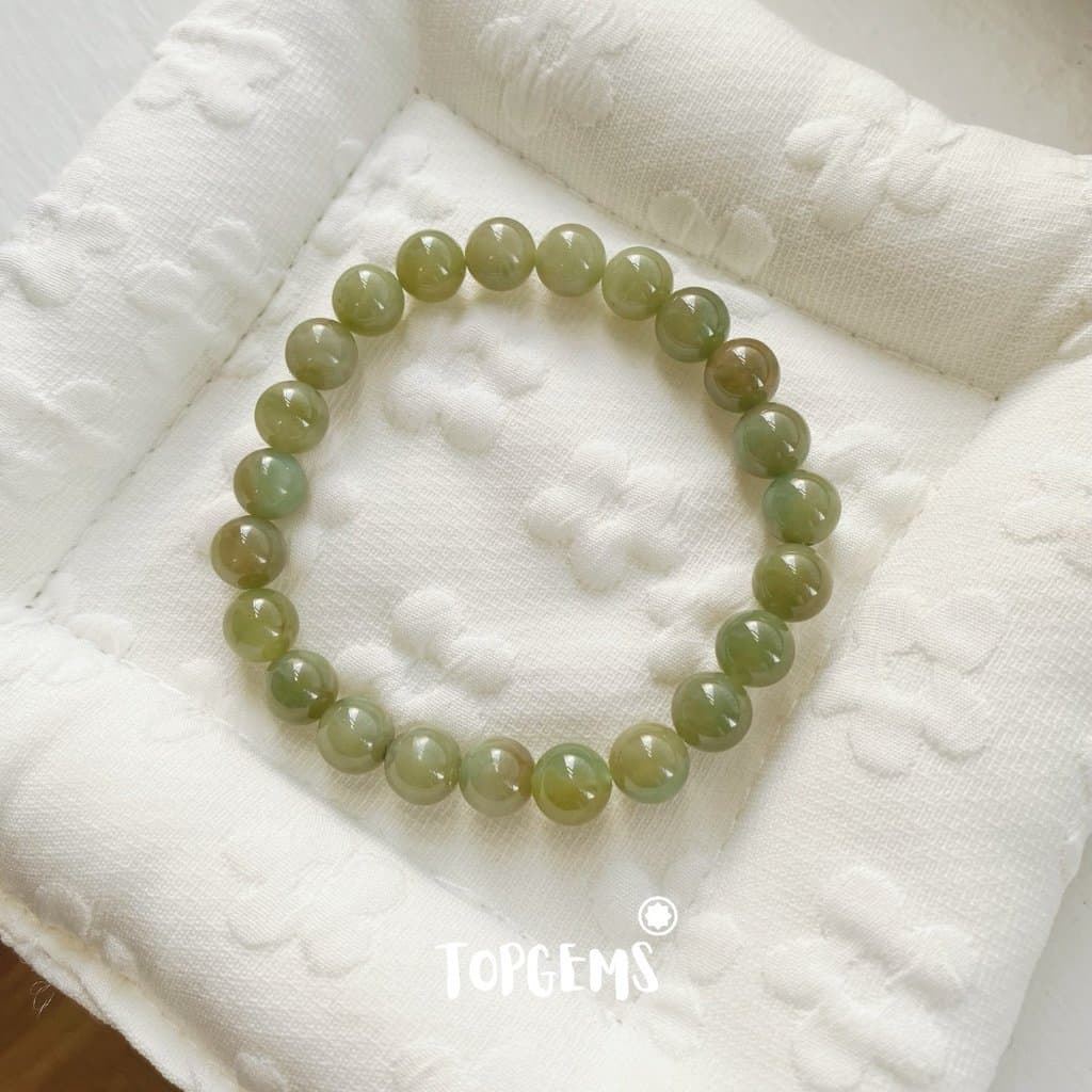 Vòng Tay Chuỗi Ngọc Hoà Điền Tự Nhiên Chủng Hắc Dương Động TOPGEMS, SHIP HOẢ TỐC KÈM HỘP V962 - Ảnh bìa