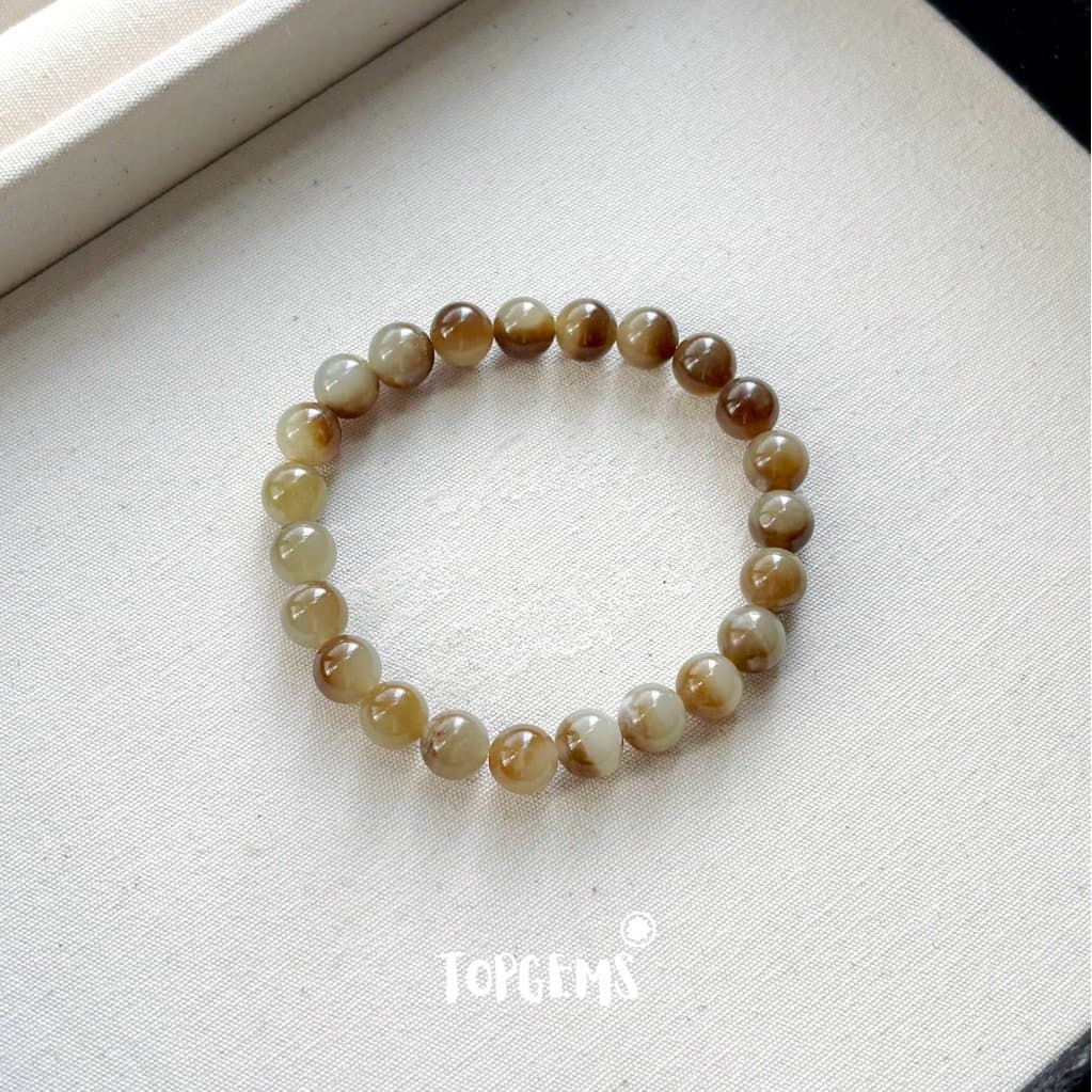 [HOẢ TỐC - TẶNG HỘP] Vòng Tay Chuỗi Ngọc Hoà Điền Tự Nhiên Nhập Môn Size 6mm - 12mm TOPGEMS