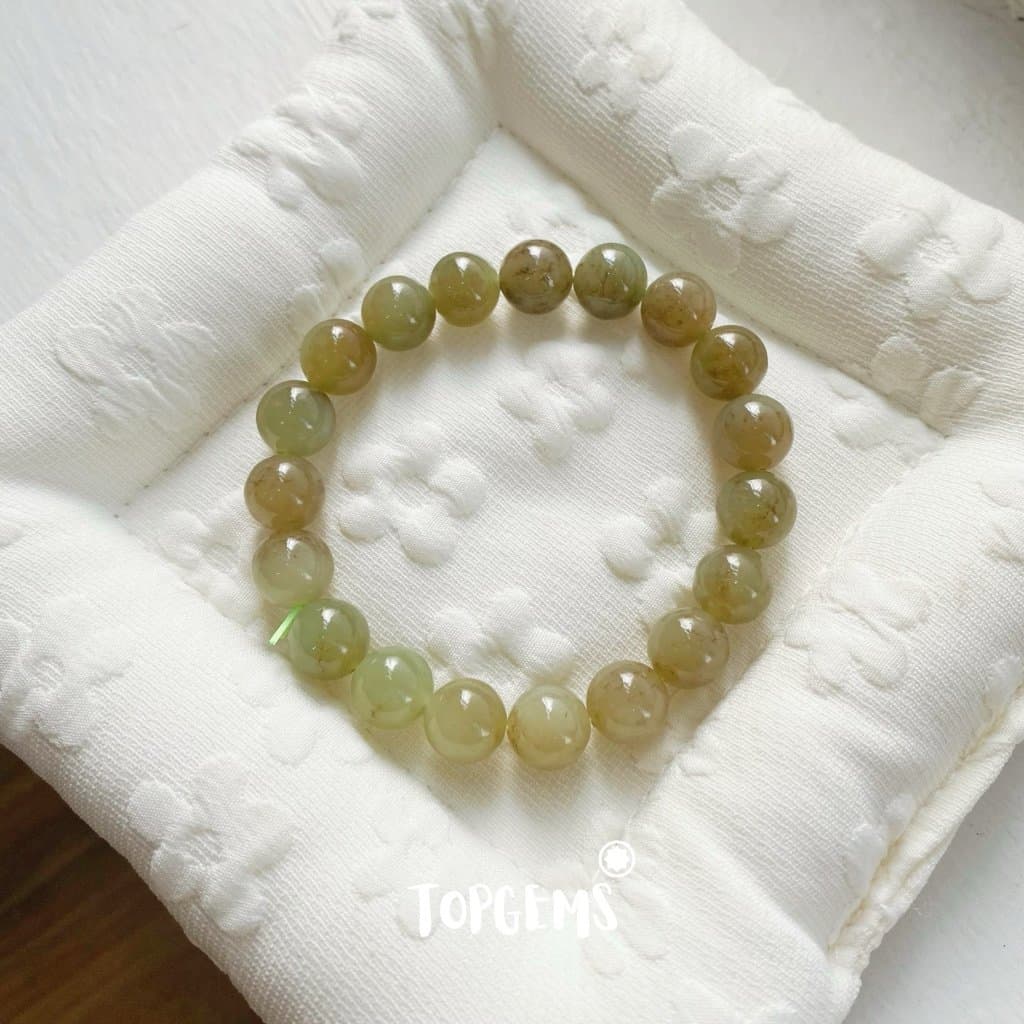 Vòng Tay Ngọc Hoà Điền Tự Nhiên Vòng Nhập Môn Phúc Lợi 6 li đến 12 li TOPGEMS [SHIP HOẢ TỐC] - TẶNG KÈM HỘP V891 - Ảnh bìa
