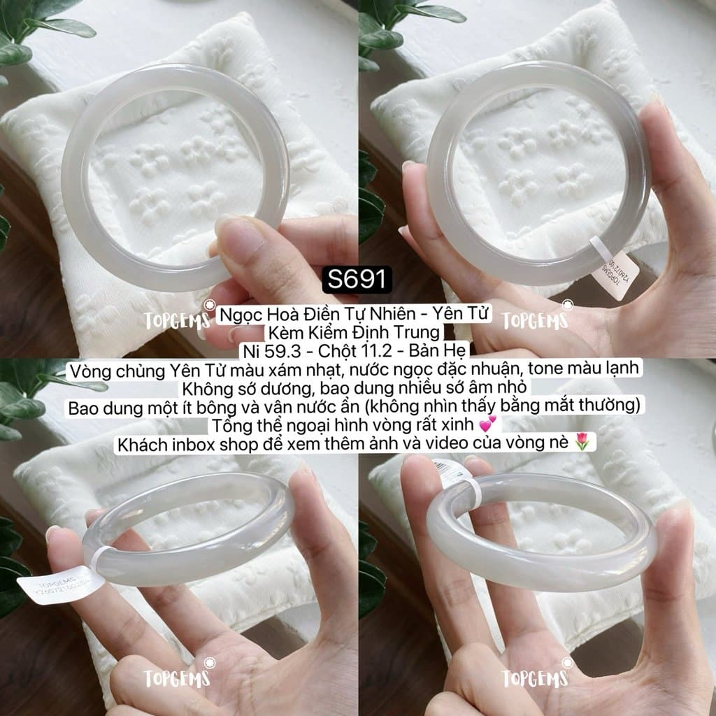 [TỔNG HỢP VÒNG DINGDANG] Vòng Bản Ngọc Hoà Điền Tự Nhiên Kèm Kiểm Định TOPGEMS - Có Ship Hoả Tốc - Tặng Kèm Hộp S691 - Ảnh bìa