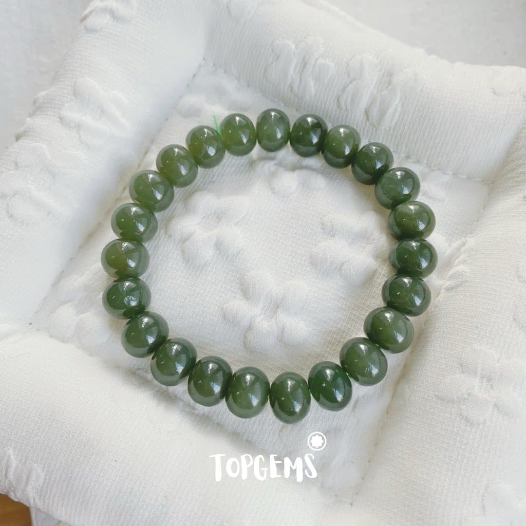 Vòng Tay Ngọc Hoà Điền Tự Nhiên Vòng Nhập Môn Phúc Lợi 6 li đến 12 li TOPGEMS [SHIP HOẢ TỐC] - TẶNG KÈM HỘP V862 - Ảnh bìa