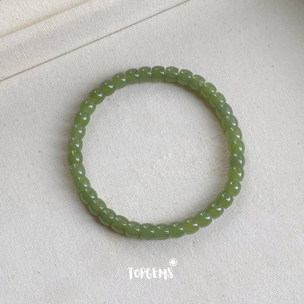 Vòng Chuỗi Ngọc Hoà Điền Tự Nhiên 6 Li Hạt Lu TOPGEMS - Chuỗi Ngọc Khoáng Thanh Hải 6 Li Hạt Lu - SHIP HOẢ TỐC KÈM HỘP