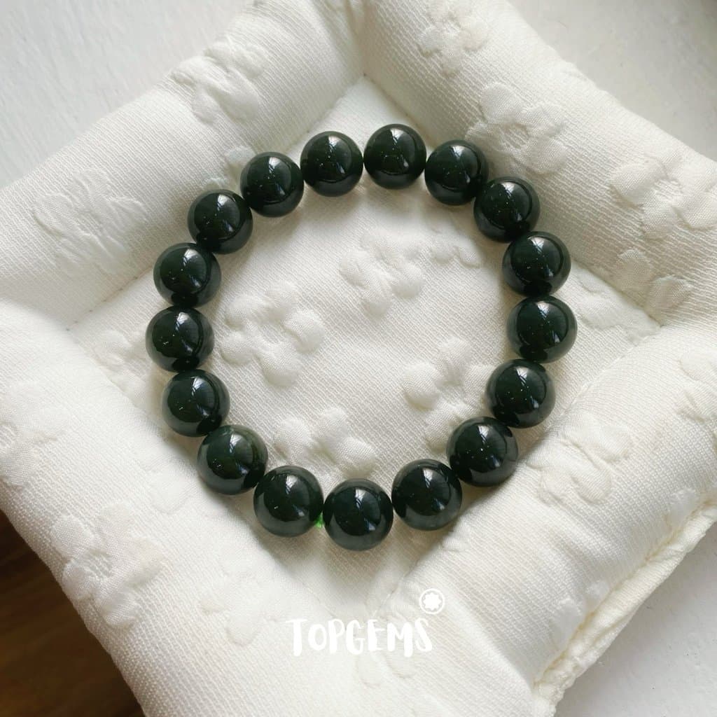 Vòng Tay Ngọc Hoà Điền Tự Nhiên Vòng Nhập Môn Phúc Lợi 6 li đến 12 li TOPGEMS [SHIP HOẢ TỐC] - TẶNG KÈM HỘP V889 - Ảnh bìa