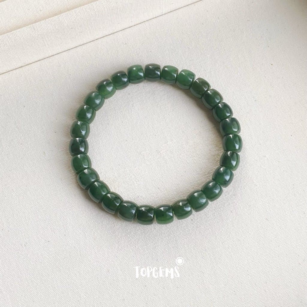 Vòng Tay Chuỗi Ngọc Hoà Điền Ngọc Bích Tự Nhiên 6 Li Đến 8 Li, Vòng Chuỗi Ngọc Nhập Môn TOPGEMS - SHIP HOẢ TỐC VA221 - Ảnh bìa