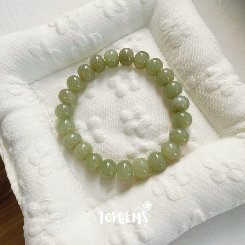 Vòng Tay Ngọc Hoà Điền Tự Nhiên Vòng Nhập Môn Phúc Lợi 6 li đến 12 li TOPGEMS [SHIP HOẢ TỐC] - TẶNG KÈM HỘP
