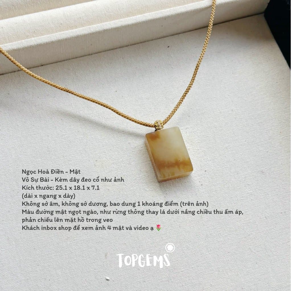 [HOẢ TỐC - TẶNG HỘP] Tổng Hợp Vô Sự Bài Ngọc Hoà Điền Tự Nhiên TOPGEMS Mặt Dây Chuyền Vòng Cổ Nam Nữ W250 - Ảnh bìa