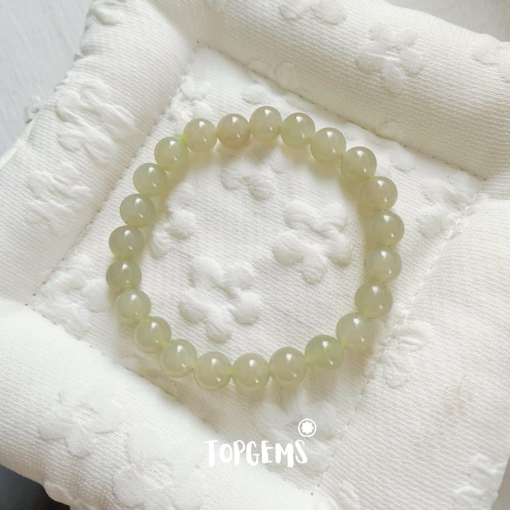 Vòng Tay Ngọc Hoà Điền Tự Nhiên Vòng Nhập Môn Phúc Lợi 6 li đến 12 li TOPGEMS [SHIP HOẢ TỐC] - TẶNG KÈM HỘP