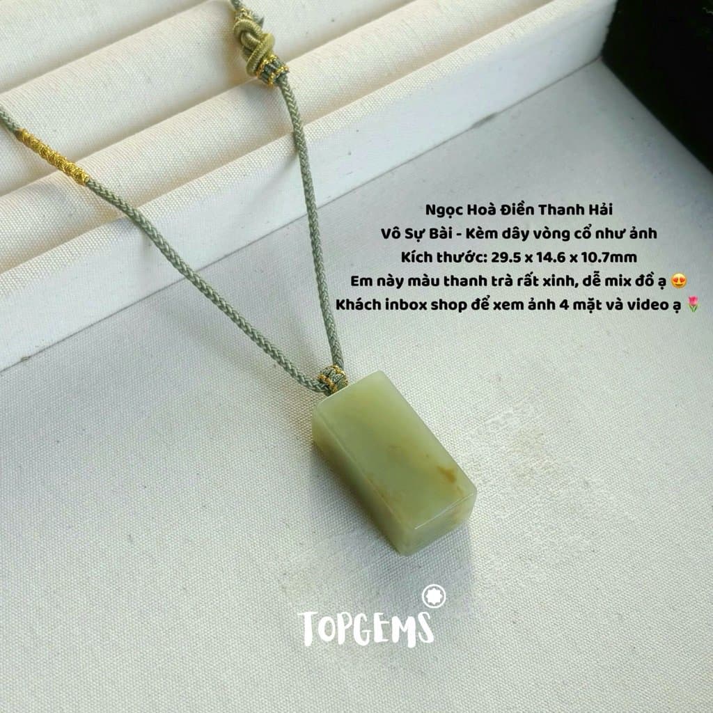 Tổng Hợp Vô Sự Bài Ngọc Hoà Điền Tự Nhiên Hàng Đẹp TOPGEMS Mặt Dây Chuyền Ngọc Hoà Điền Mặt Vòng Cổ Nam Nữ Đều Deo Được W202 - Ảnh bìa