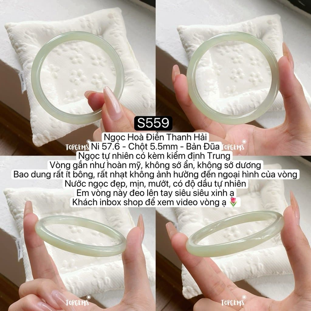 Tổng Hợp Vòng Bản Ngọc Hoà Điền Tự Nhiên Hàng Đẹp TOPGEMS Vòng Bản Đũa Vòng Bản Hẹ Vòng Dingdang Ngọc Hoà Điền Tự Nhiên