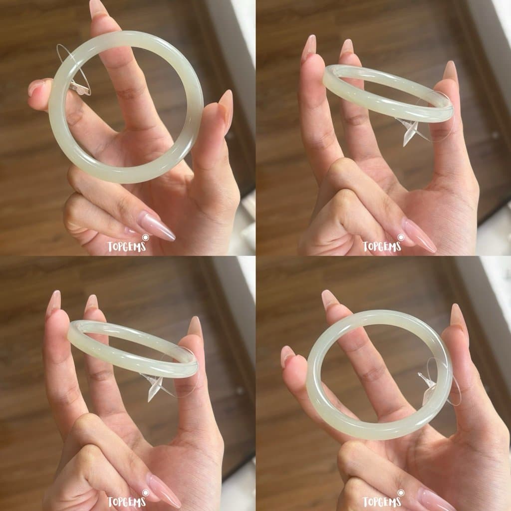Tổng Hợp Vòng Bản Ngọc Hoà Điền Tự Nhiên TOPGEMS Vòng Nhập Môn Phúc Lợi Vòng Bản Hẹ Vòng Bản Đũa Ngọc Hoà Điền Tự Nhiên S529 - Ảnh bìa