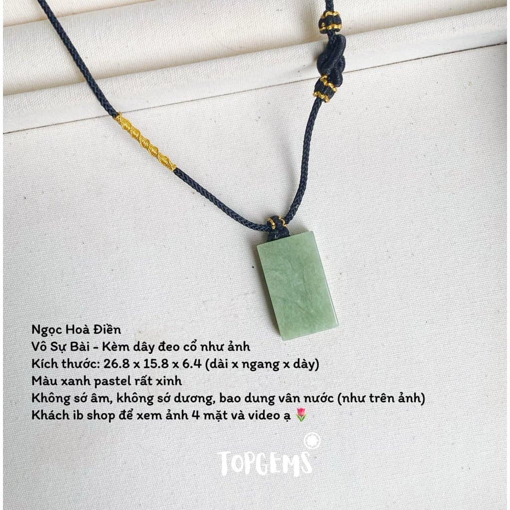 [HOẢ TỐC - TẶNG HỘP] Tổng Hợp Vô Sự Bài Ngọc Hoà Điền Tự Nhiên TOPGEMS Mặt Dây Chuyền Vòng Cổ Nam Nữ