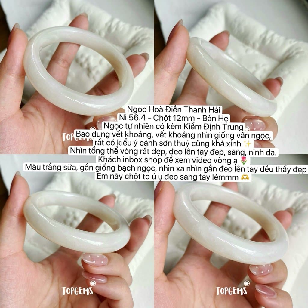 Tổng Hợp Vòng Bản Ngọc Hoà Điền Tự Nhiên TOPGEMS Vòng Nhập Môn Phúc Lợi Vòng Bản Hẹ Vòng Bản Đũa Ngọc Hoà Điền Tự Nhiên S332 - Ảnh bìa