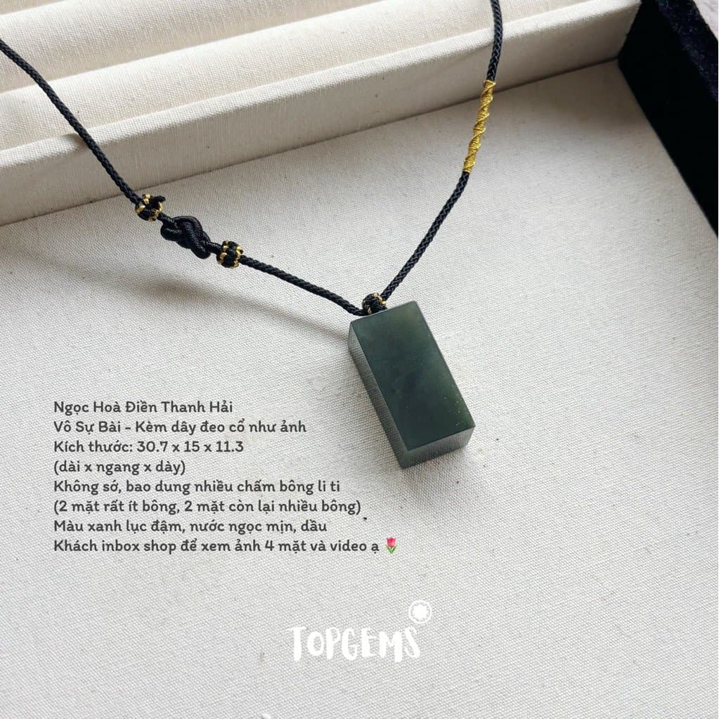[HOẢ TỐC - TẶNG HỘP] Tổng Hợp Vô Sự Bài Ngọc Hoà Điền Tự Nhiên TOPGEMS Mặt Dây Chuyền Vòng Cổ Nam Nữ W235 - Ảnh bìa