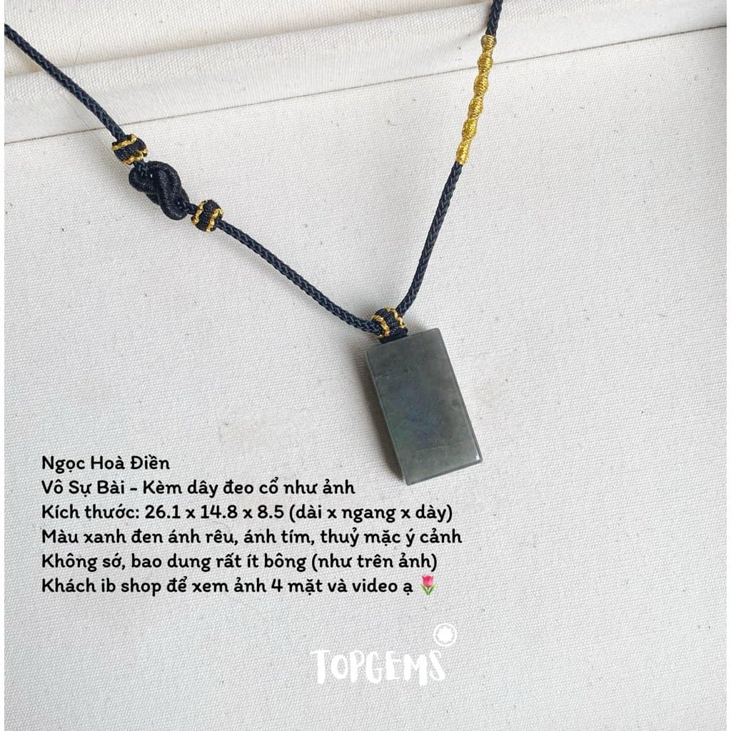 [HOẢ TỐC - TẶNG HỘP] Tổng Hợp Vô Sự Bài Ngọc Hoà Điền Tự Nhiên TOPGEMS Mặt Dây Chuyền Vòng Cổ Nam Nữ