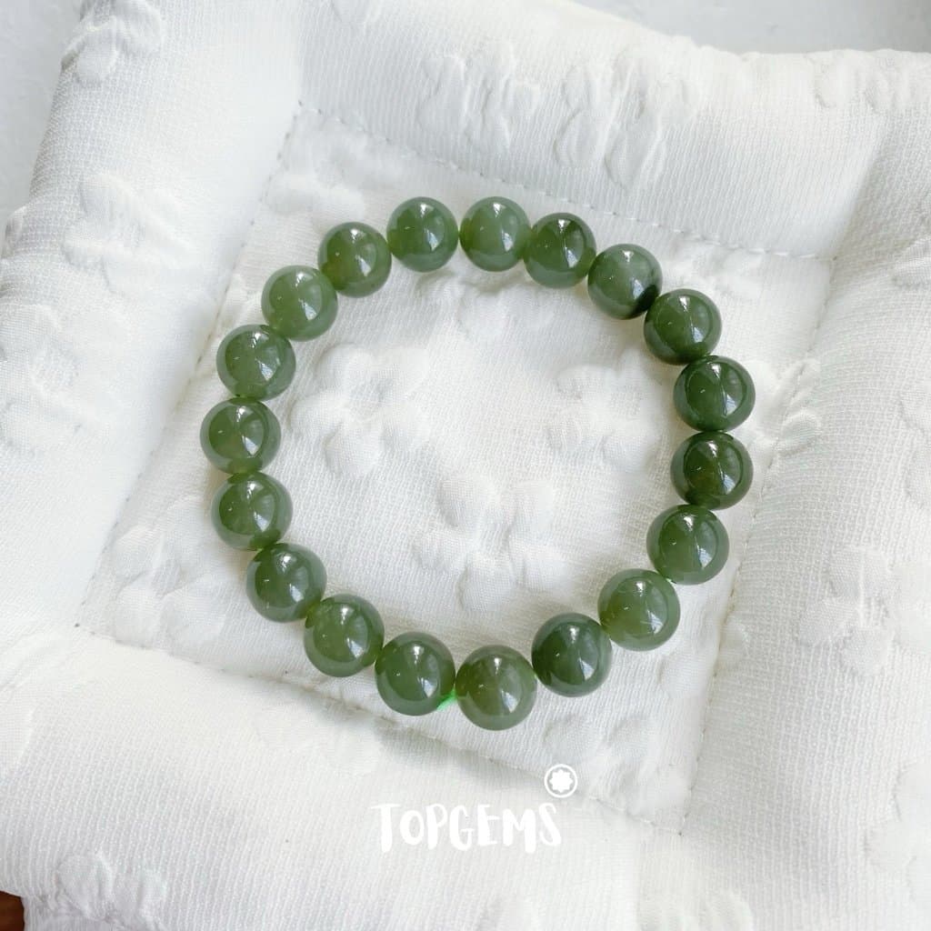 Vòng Tay Ngọc Hoà Điền Tự Nhiên Vòng Nhập Môn Phúc Lợi 6 li đến 12 li TOPGEMS [SHIP HOẢ TỐC] - TẶNG KÈM HỘP V882 - Ảnh bìa