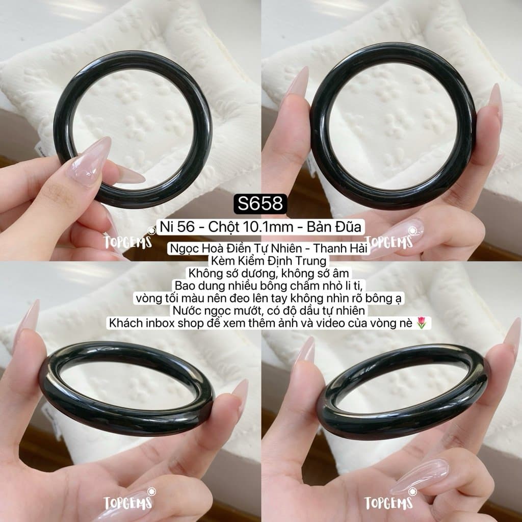 [TỔNG HỢP VÒNG DINGDANG] Vòng Bản Ngọc Hoà Điền Tự Nhiên Kèm Kiểm Định TOPGEMS - Có Ship Hoả Tốc - Tặng Kèm Hộp S658 - Ảnh bìa